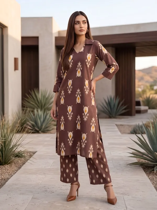 Brown_Printed_Co-ords_Set_for_Women