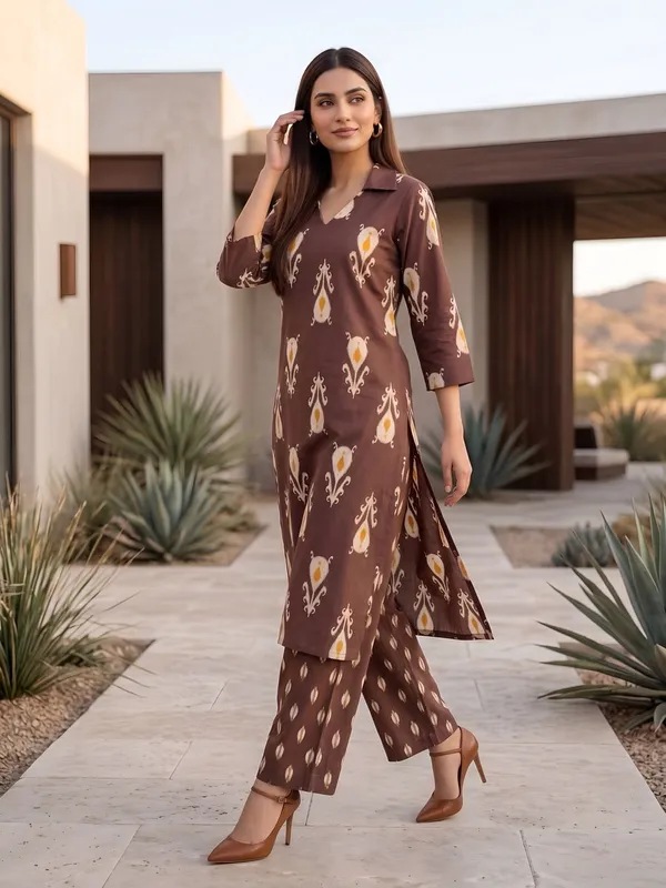 Brown_Printed_Co-ords_Set_for_Women
