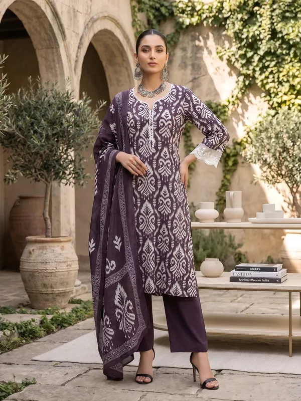 Purple_Floral_Printed_Straight_Kurta_Set_For_Women