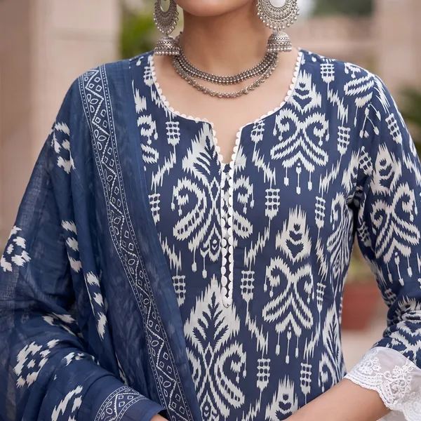Blue_Floral_Printed_Straight_Kurta_Set_For_Women