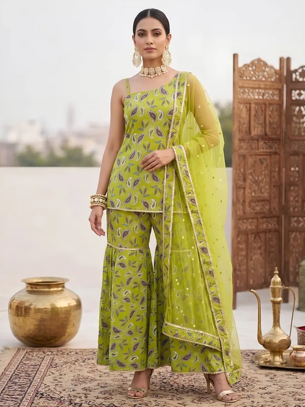 Green_Floral_Printed_Cotton_Kurta_Set