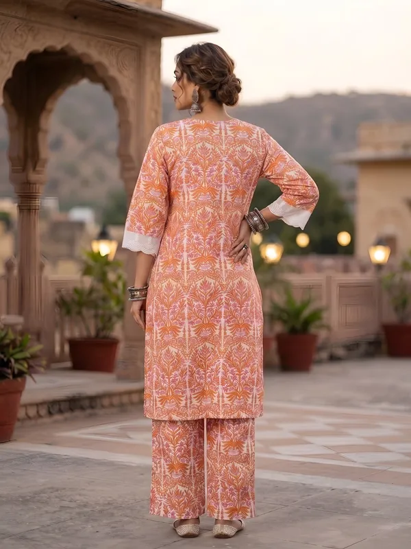 White_&_Peach_Printed_Straight_Co-ords_Set_for_Women