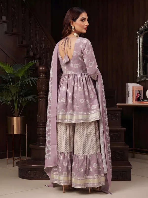 Lavender_Floral_Printed_Cotton_Kurta_Set