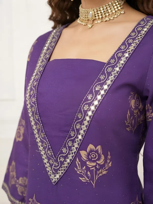 Purple_Floral_Printed_Cotton_Kurta_Set