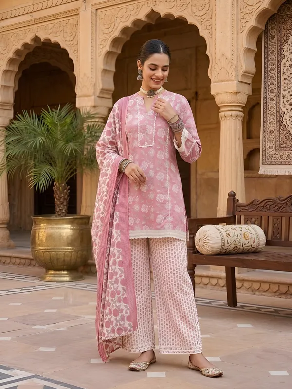 Mauve_Floral_Printed_Cotton_Kurta_Set