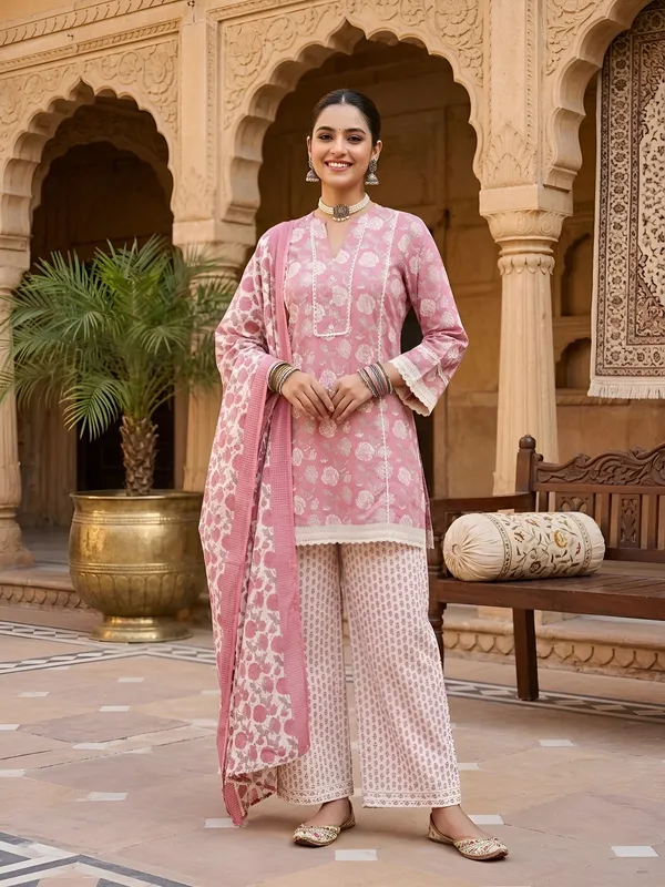 Mauve_Floral_Printed_Cotton_Kurta_Set