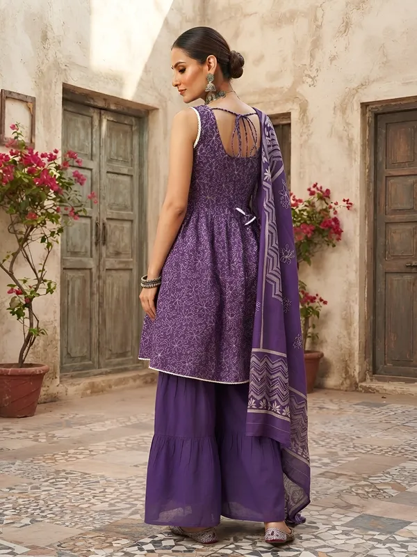 Purple_Floral_Printed_Cotton_Kurta_Set