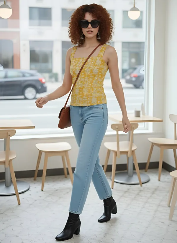 Yellow_Pure_Cotton_Printed_Top_For_Women