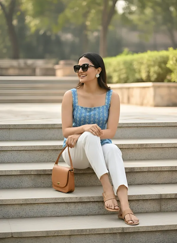 Blue_Pure_Cotton_Printed_Top_For_Women