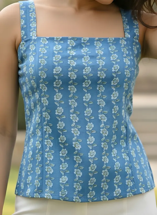 Blue_Pure_Cotton_Printed_Top_For_Women