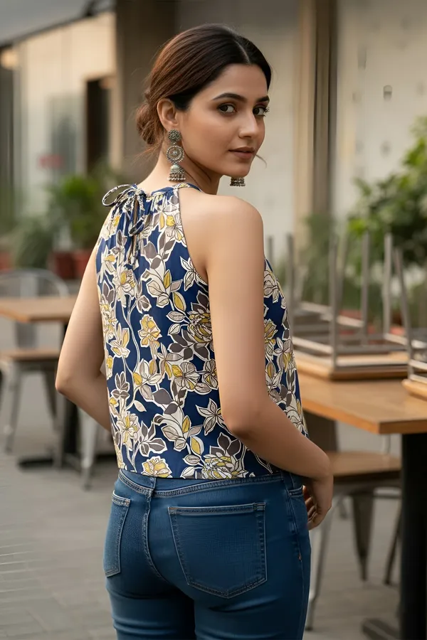 Blue_Pure_Cotton_Printed_Top_For_Women