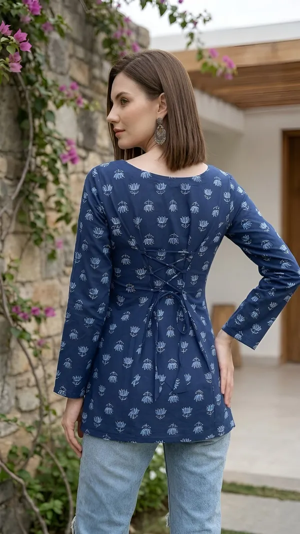 Blue__Pure_Cotton_Printed_Tunic_For_Women