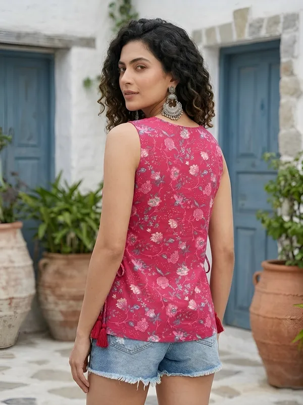 Pink_Pure_Cotton_Printed_Top_For_Women