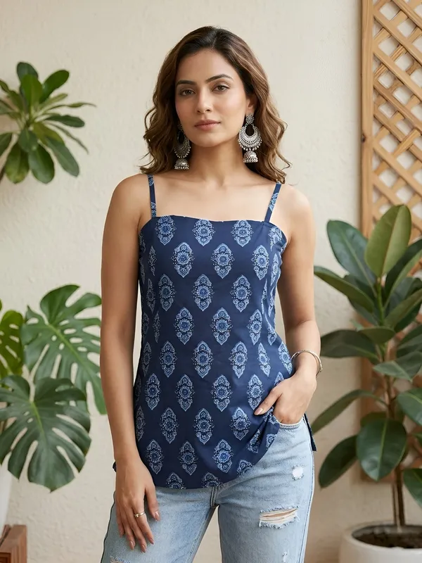 Blue__Pure_Cotton_Printed_Tunic_For_Women