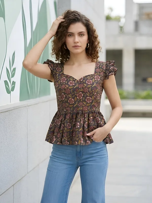 Black_Pure_Cotton_Printed_Top_For_Women