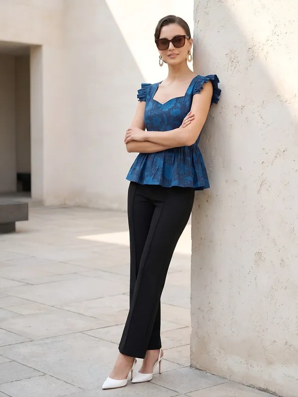 Blue_Pure_Cotton_Printed_Top_For_Women