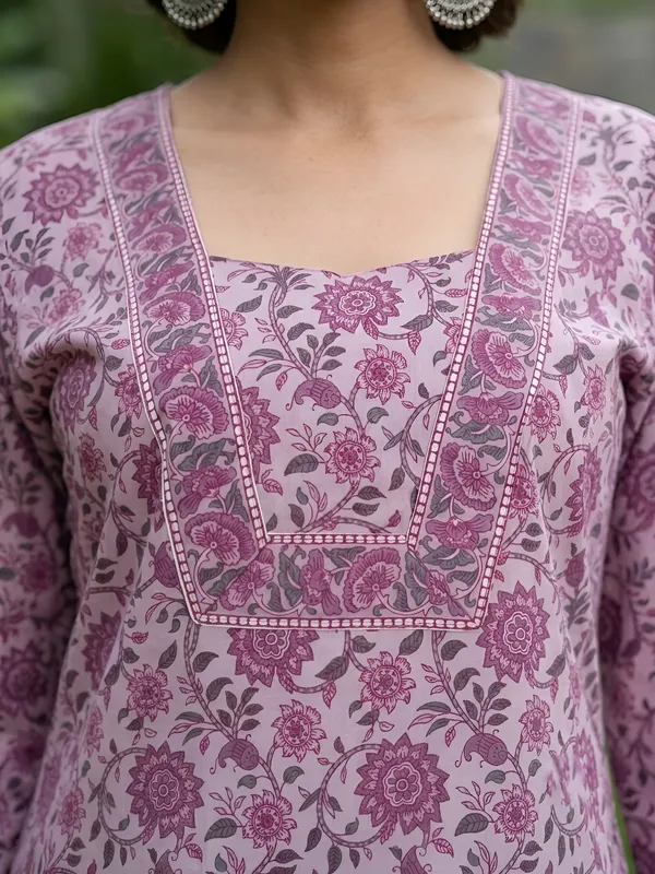 Lavender__Pure_Cotton_Printed_Tunic_For_Women