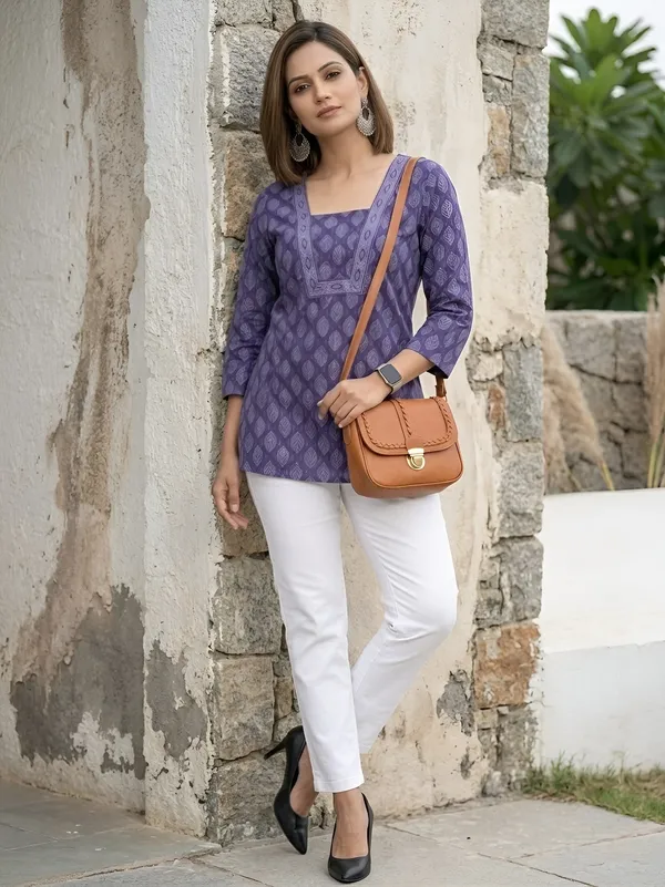 Purple__Pure_Cotton_Printed_Tunic_For_Women