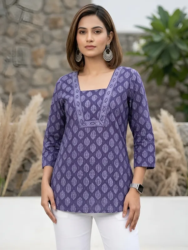 Purple__Pure_Cotton_Printed_Tunic_For_Women