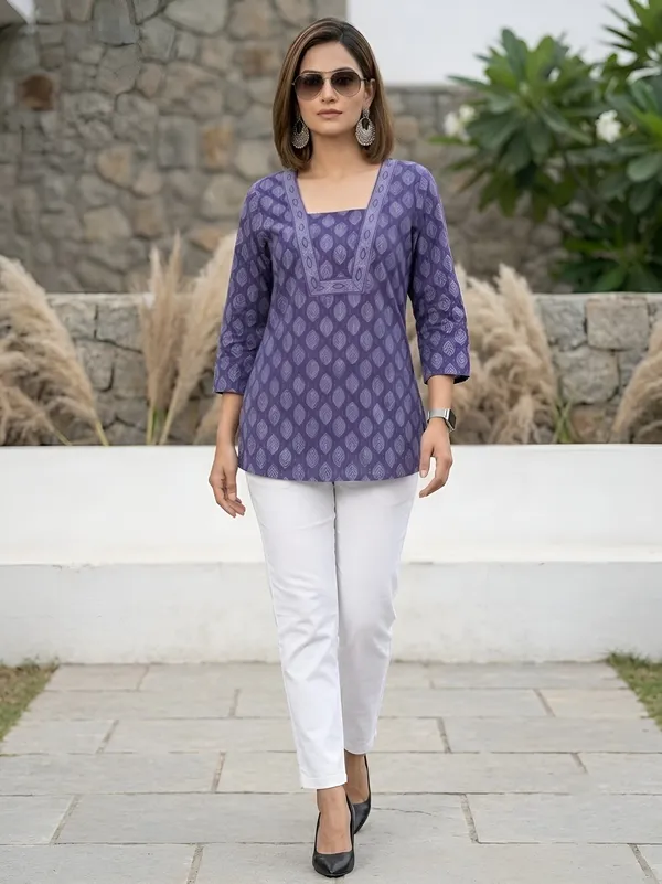 Purple__Pure_Cotton_Printed_Tunic_For_Women
