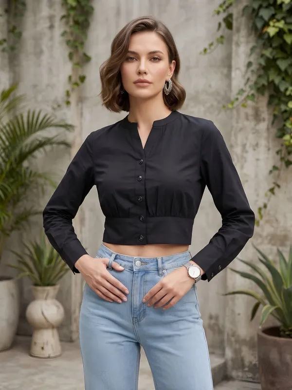 Black_Pure_Cotton_Printed_Top_For_Women