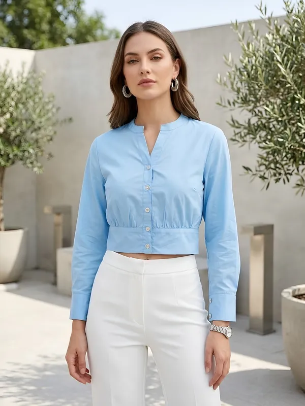 Blue_Pure_Cotton_Printed_Top_For_Women