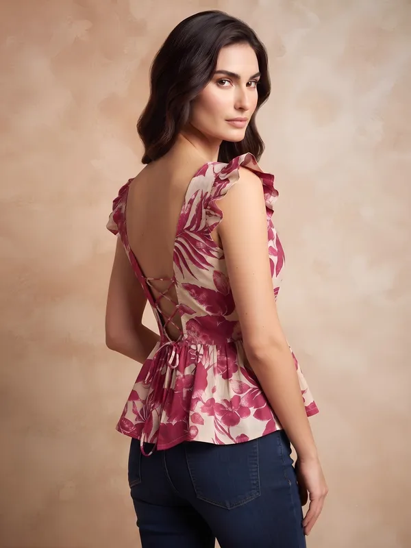 White_Pure_Cotton_Printed_Top_For_Women