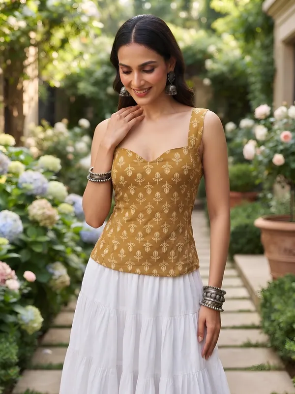 Mustard_Pure_Cotton_Printed_Top_For_Women