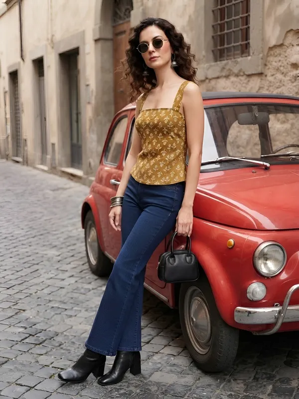 Mustard_Pure_Cotton_Printed_Top_For_Women