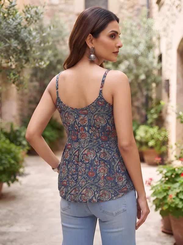 Blue_Pure_Cotton_Printed_Top_For_Women