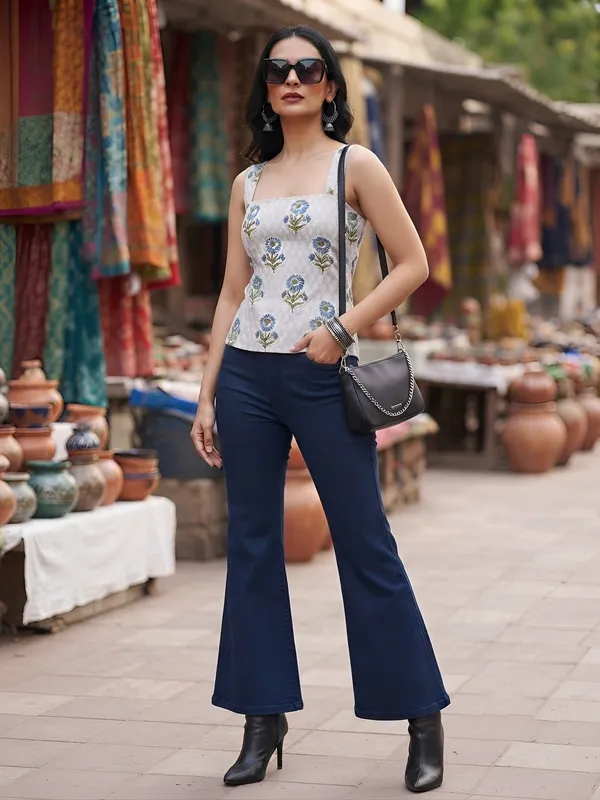 Grey_Pure_Cotton_Printed_Top_For_Women