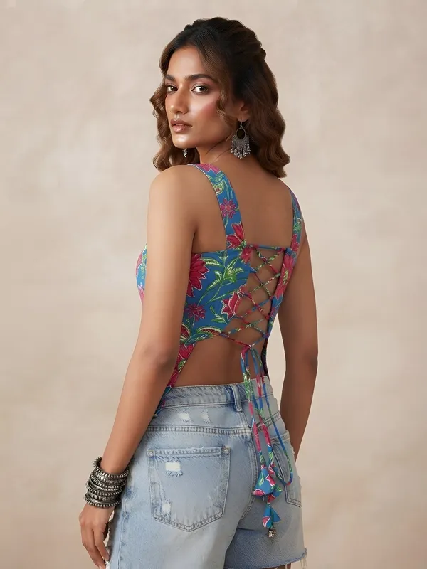 Blue_Pure_Cotton_Printed_Top_For_Women