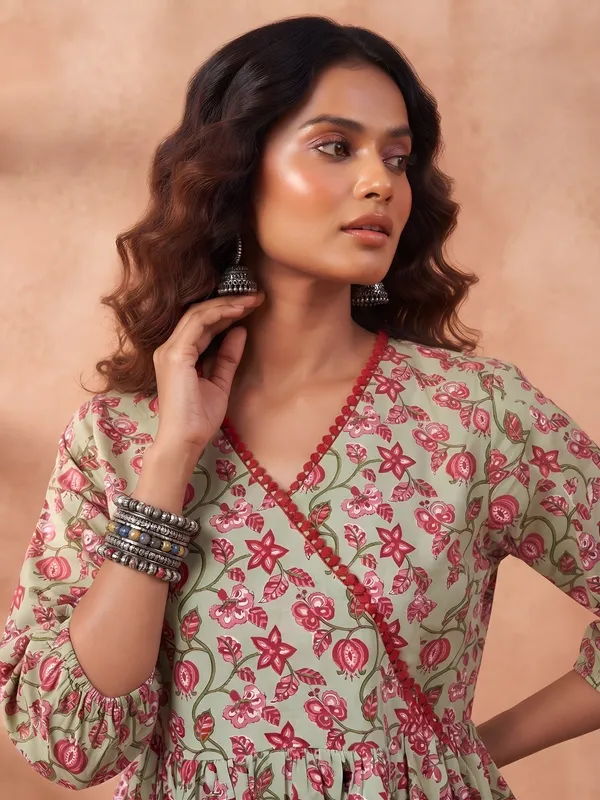 Green_Pure_Cotton_Printed_Top_For_Women