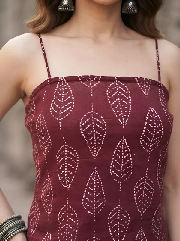Burgundy_Pure_Cotton_Printed_Top_For_Women