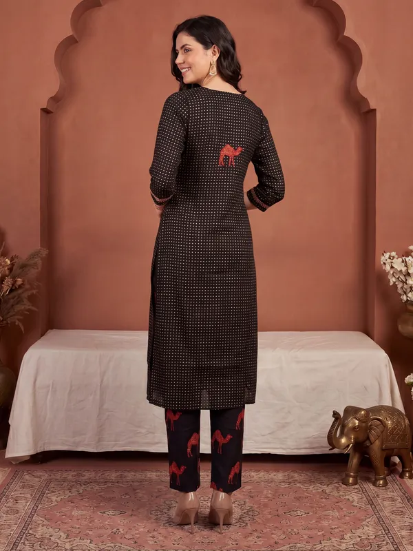 Black_Printed_Pure_Cotton_Kurta_Trouser_Dupatta_Set