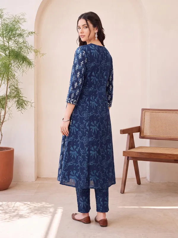 Blue_Printed_A-Line_Kurta_Trousers_With_Dupatta_Set