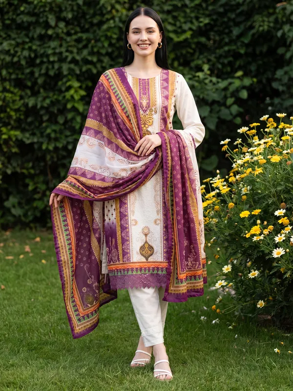 Cream_Printed_Straight_Kurta_Trousers_With_Dupatta_Set