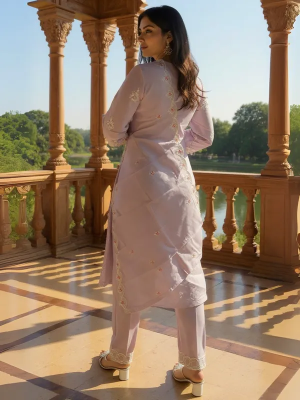 Lavender_Embroidered_Pure_Cotton_Kurta_Trouser_Dupatta_Set