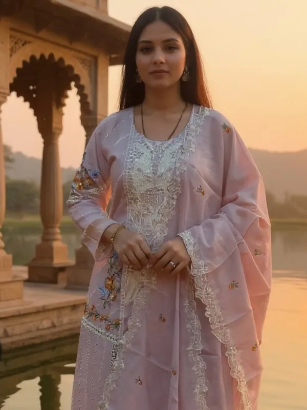 Lavender_Pure_Cotton_Embroidered_Kurta_Trouser_Dupatta_Set