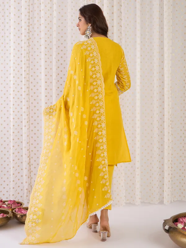 Mustard_Embroidered_Pure_Cotton_Kurta_Trouser_Dupatta_Set