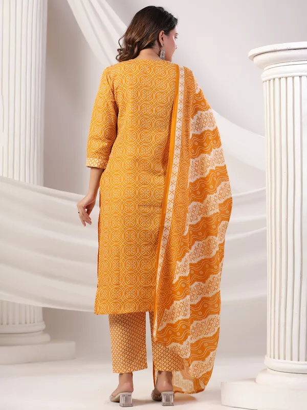 Mustard_Printed_Straight_Kurta_Trousers_With_Dupatta_set