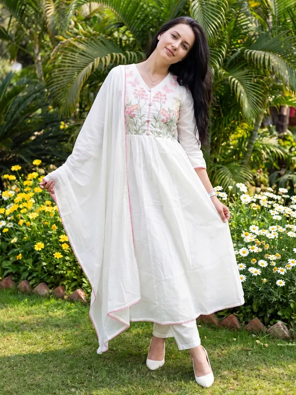 Off_White_Embroidered_Pure_Cotton_Kurta_Trouser_Dupatta_Set