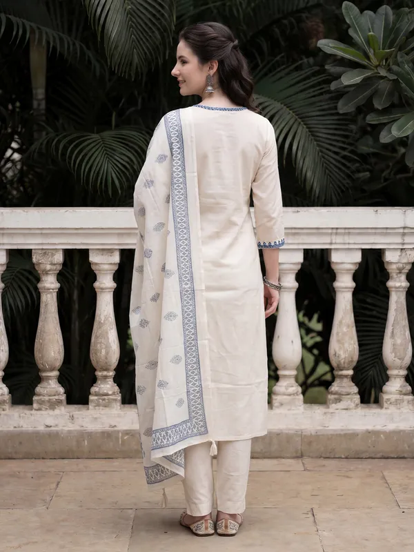 Off_White_Embroidered_Pure_Cotton_Kurta_Trouser_Dupatta_Set