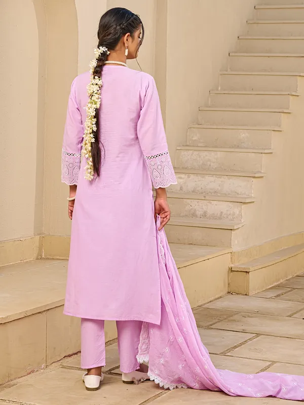 Pink_Pure_Cotton_Embroidered_Kurta_Trouser_Dupatta_Set