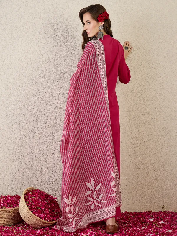Pink_Pure_Cotton_Embroidered_Kurta_Trouser_Dupatta_Set