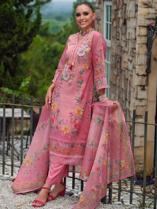 Pink_Embroidered_Linen_Kurta_Trouser_Dupatta_Set
