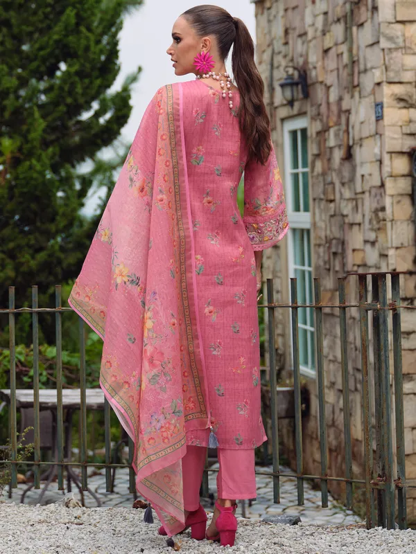 Pink_Embroidered_Linen_Kurta_Trouser_Dupatta_Set