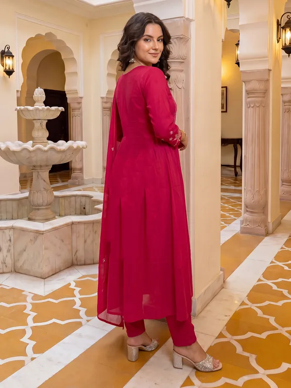 Pink_Embroidered_Pure_Cotton_Kurta_Trouser_Dupatta_Set
