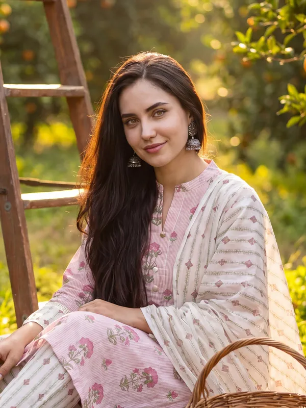 Pink_Printed_Pure_Cotton_Kurta_Trouser_Dupatta_Set
