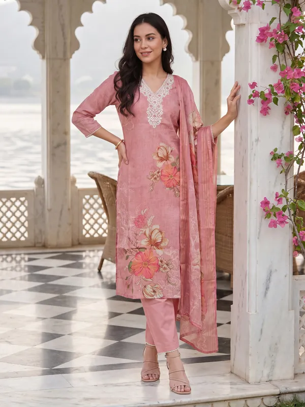 Pink_Embroidered_Linen_Kurta_Trouser_Dupatta_Set